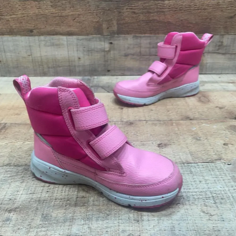 UGG Snow Boots Kids Size 1 32.5 Pink Insulated Hook & Loop Ankle Winter 1157576K